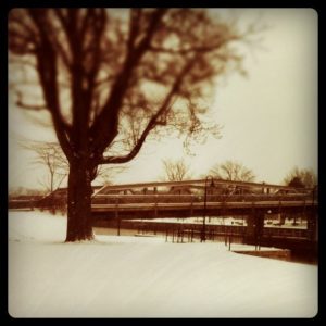 snow along the canal