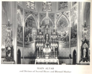 Main Altar and Shrines of Sacred Heart and Blessed Mother, Saint Ann's Church, Buffalo, NY