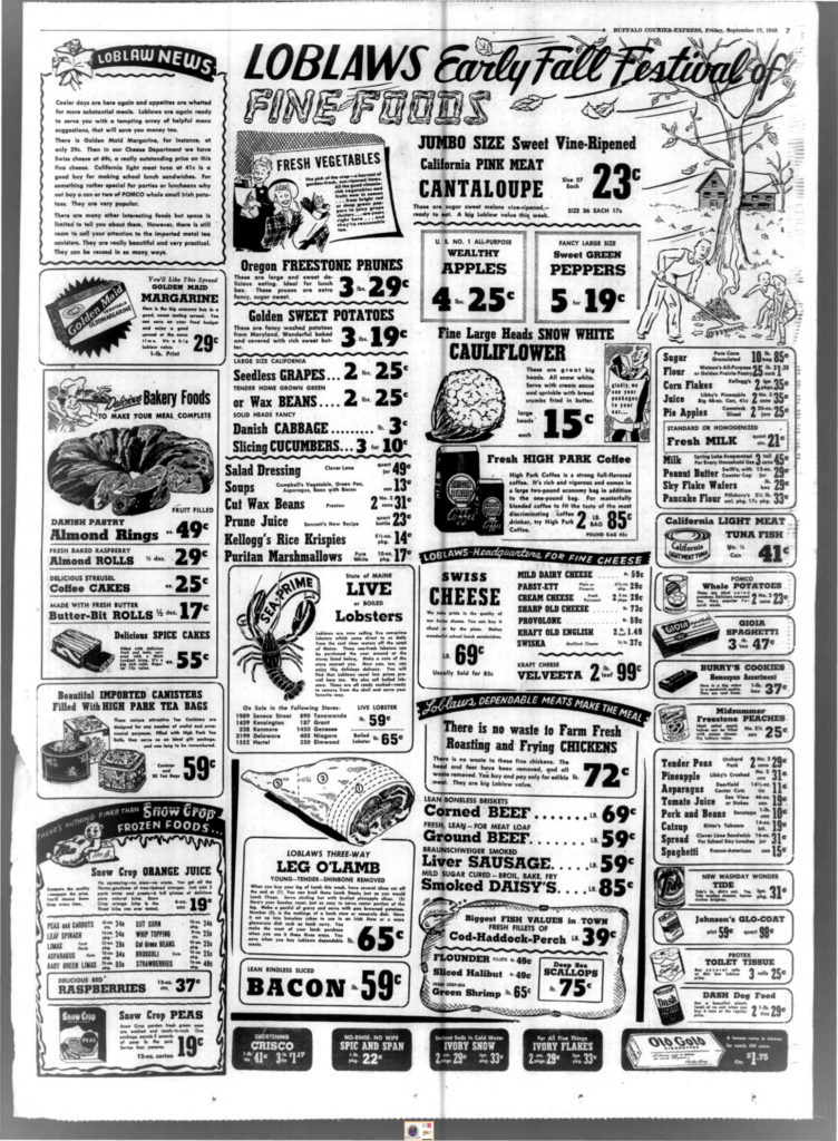 Loblaws September 17, 1948 Ad