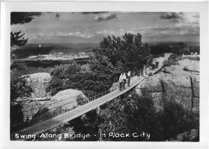 swing along bridge in rock city