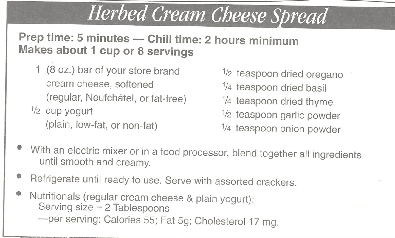 herbed cream cheese spread