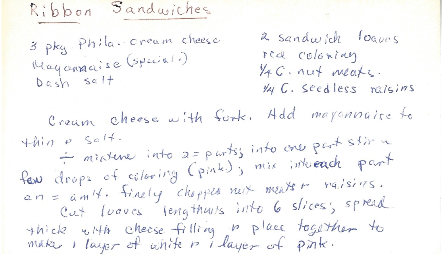 Ribbon sandwiches