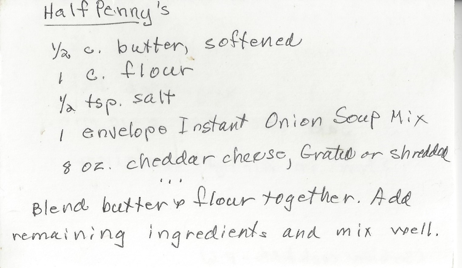 Half Penny recipe